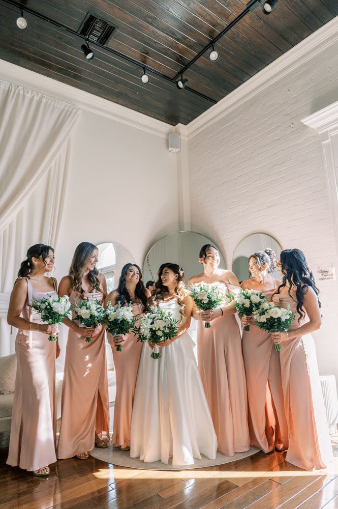 Bridal party getting ready