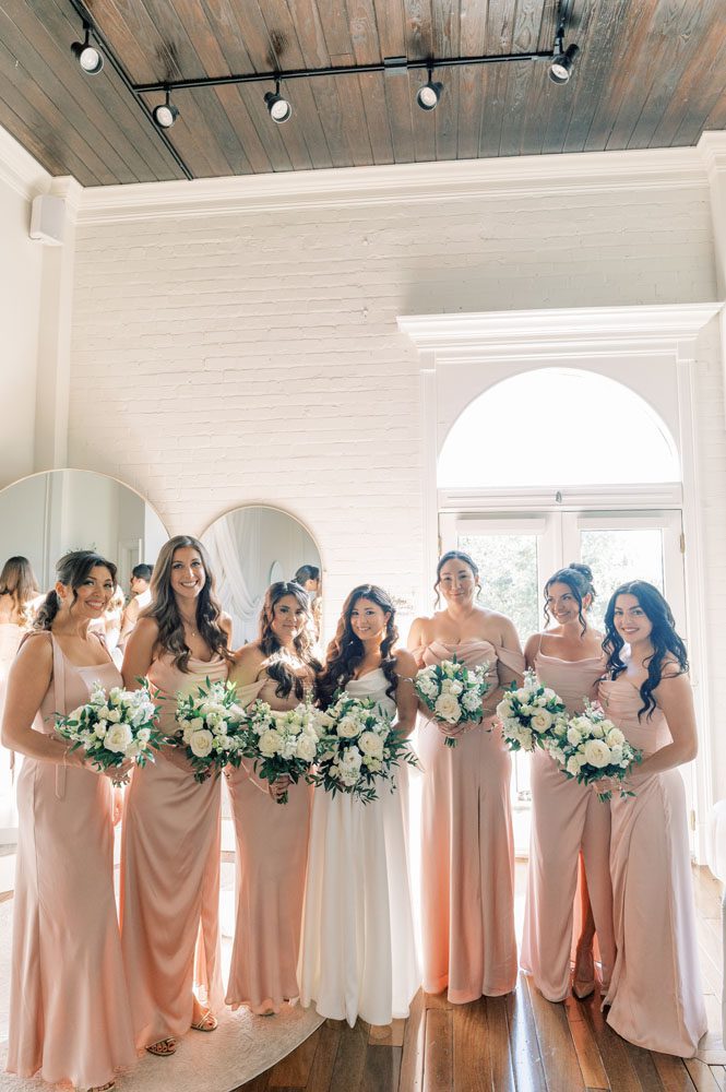 Bridal party getting ready