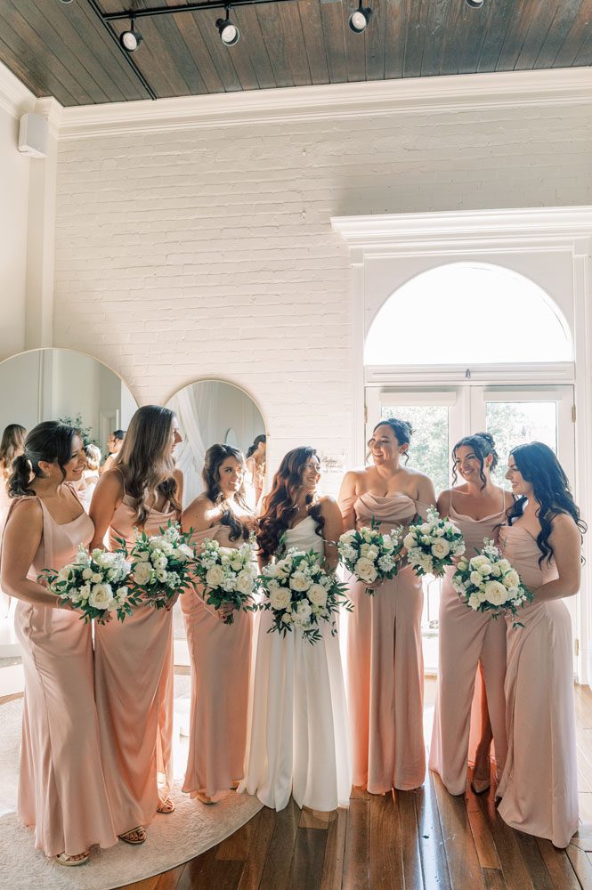 Bridal party getting ready