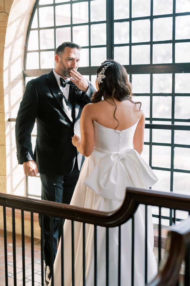 First look bride and groom