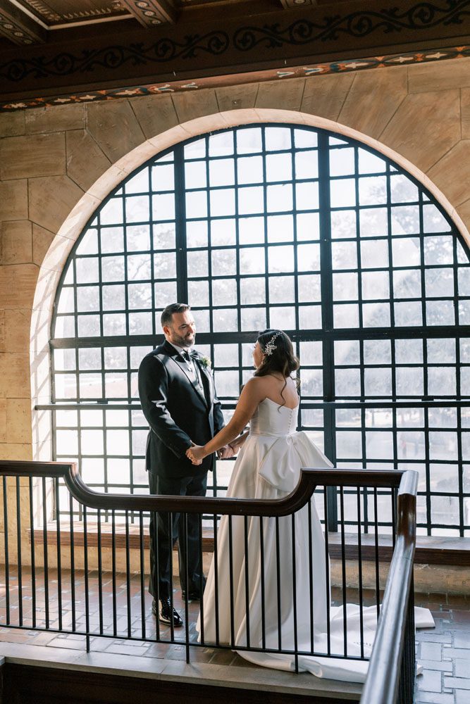 First look bride and groom