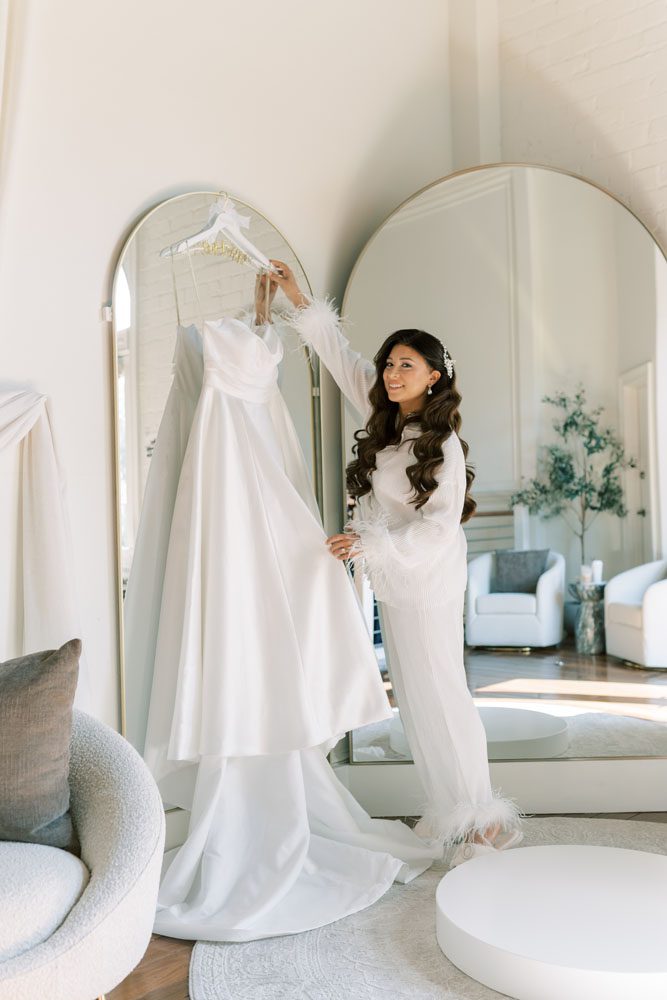 Bride with wedding dress