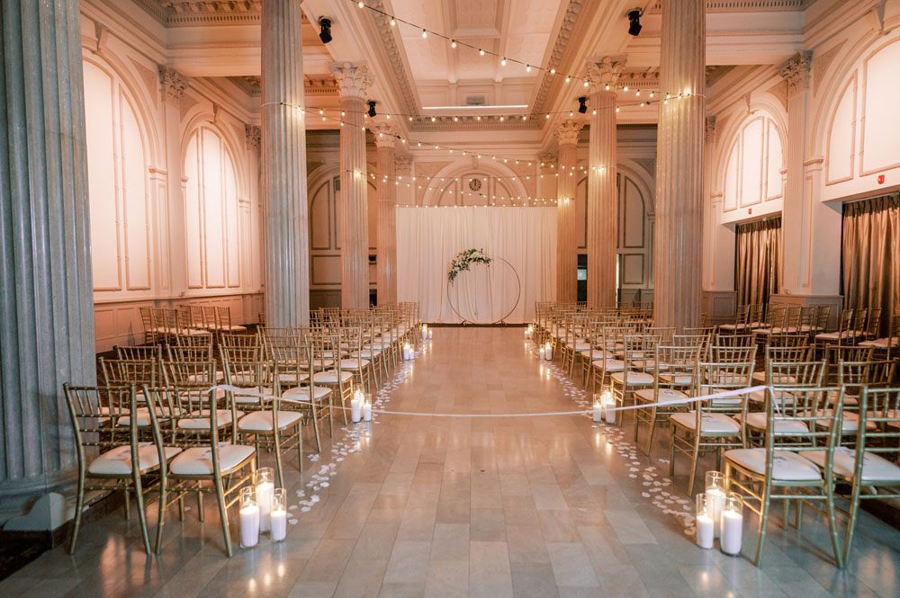 Wide shot of ceremony