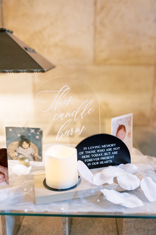 In loving memory table