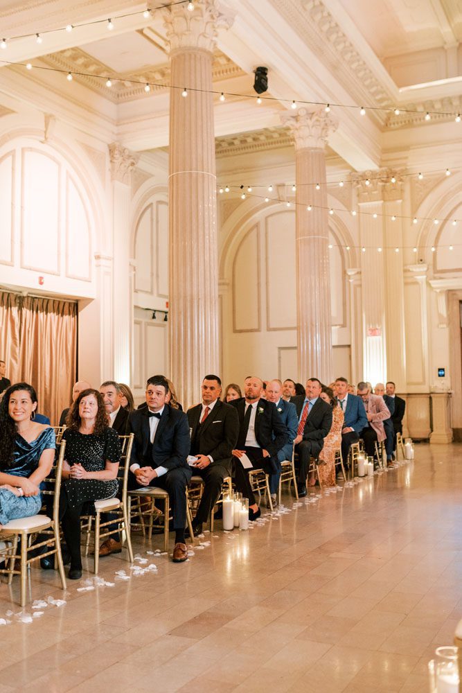 Guests sat for ceremony