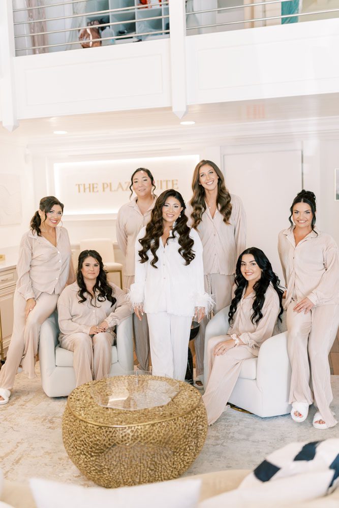 Bridal party getting ready