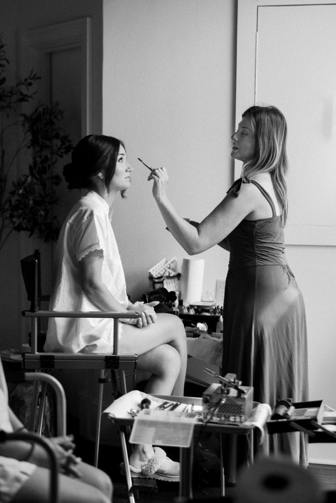 Bride getting ready in The Plaza Suite