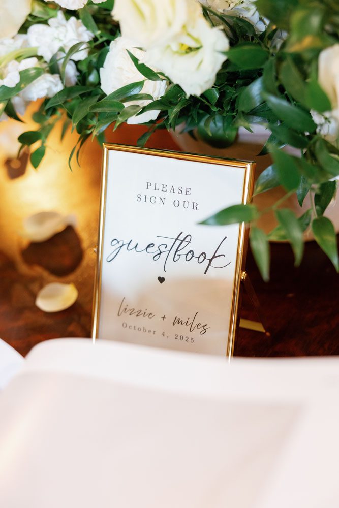 Guestbook signage