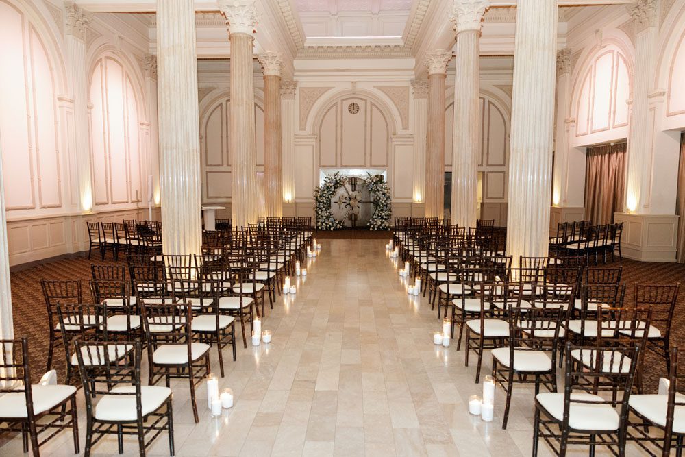 Wide shot of ceremony