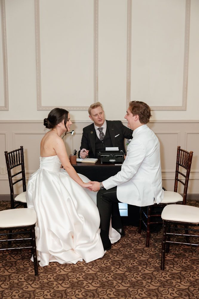 Couple getting a love poem