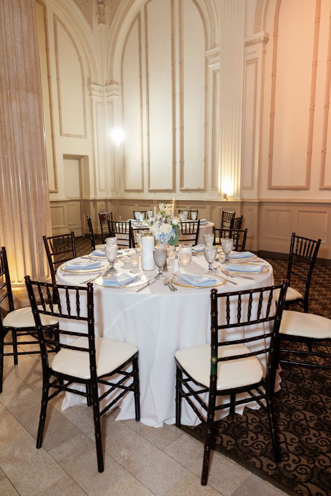 Table decor during Reception