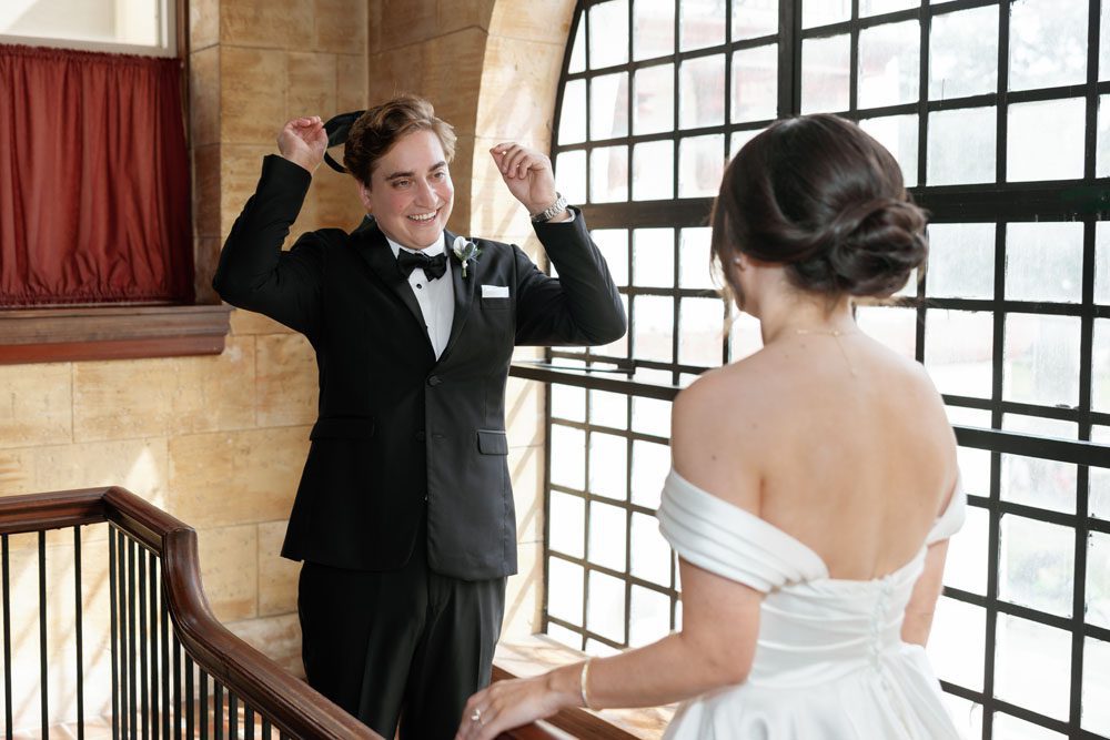 First Look between Bride and Groom