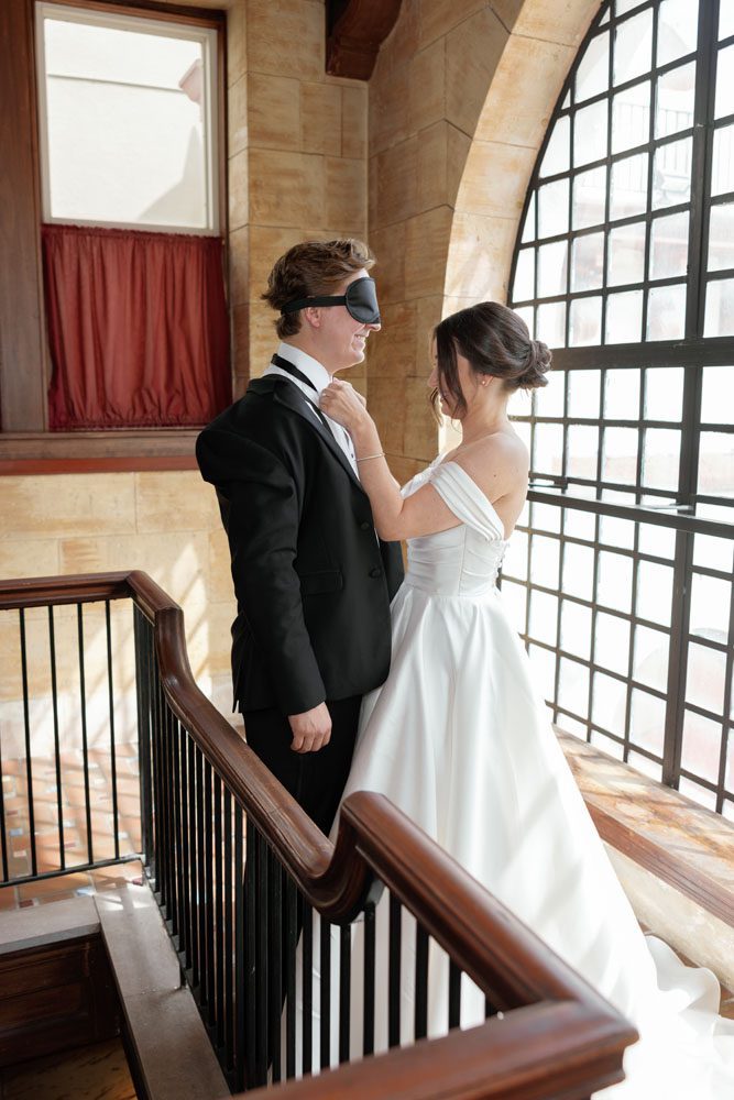 First Look between Bride and Groom