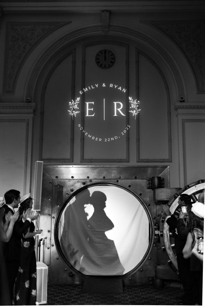 Vault door silhouette entrance