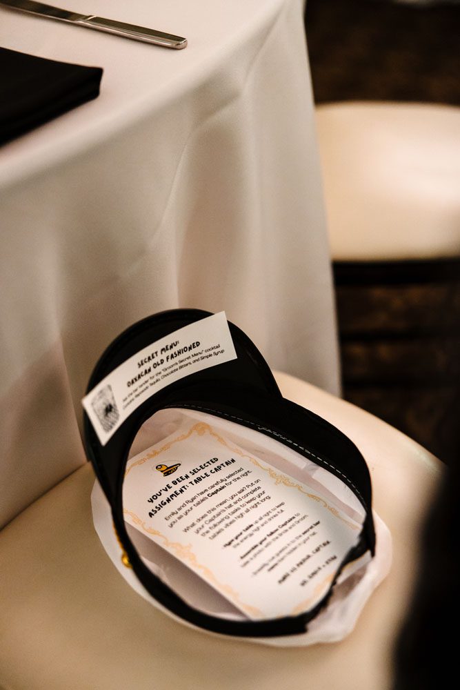 Captains hat and rules for table captains