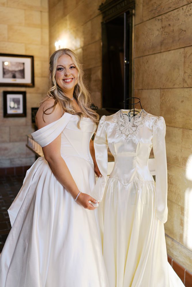 Bride with Heirloom dress