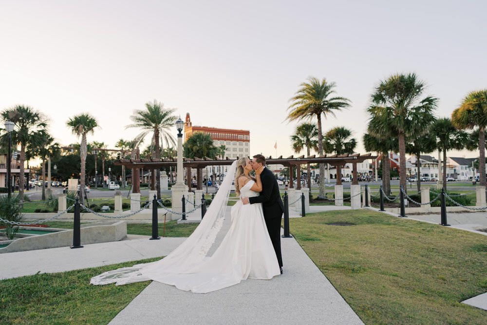 Bride and Groom portraits around downtown St Augustine